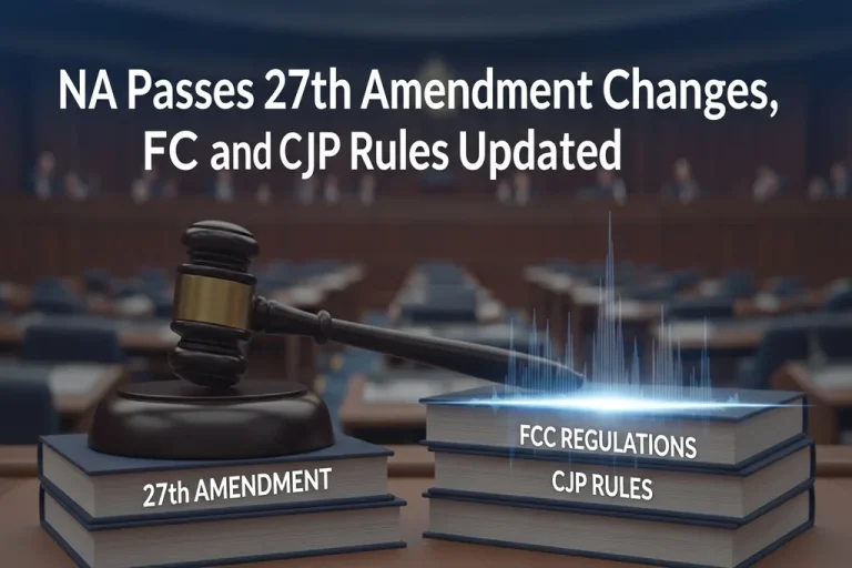 NA Passes 27th Amendment Changes, FCC and CJP Rules Updated NA Revises 27th Amendment, Yahya Afridi Remains CJP