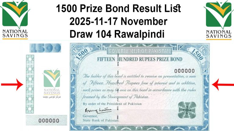 Rs.1500 Prize Bond Draw Result Announced for November 17, 2025 Rs.1500 Prize Bond Draw Result Announced for November 17, 2025