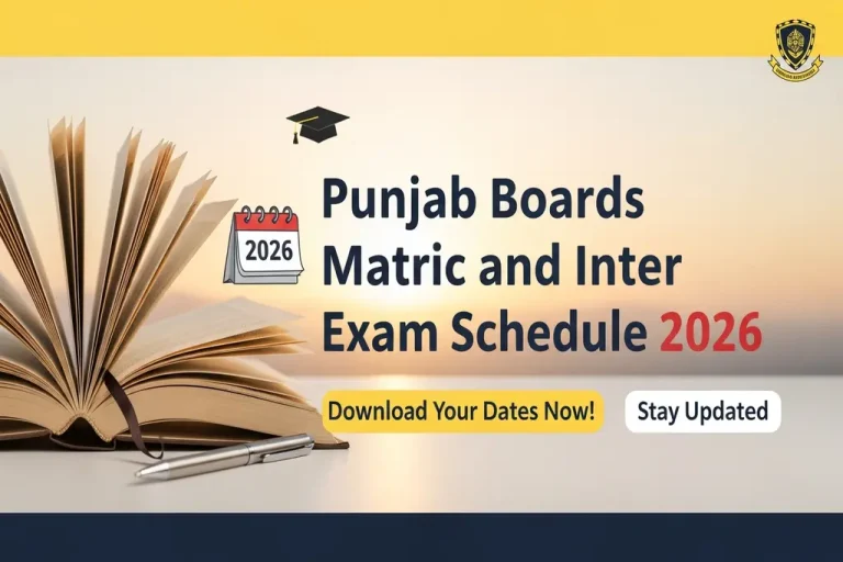 Punjab Boards Matric and Inter Exam Schedule 2026