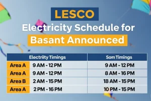 LESCO Electricity Schedule for Basant Announced