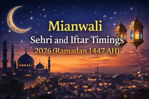 Mianwali Sehri and Iftar Timings 2026