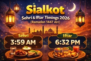Sialkot Sehri and Iftar Timings 2026