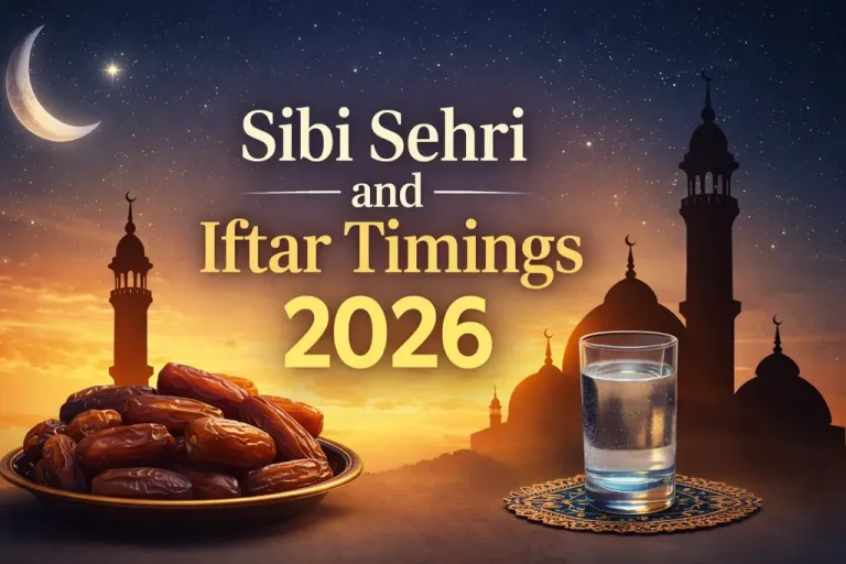 Sibi Sehri and Iftar Timings 2026 (Ramadan 1447 AH) Sibi Sehri and Iftar Timings 2026