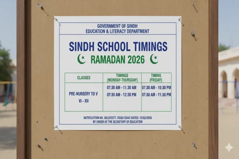 Sindh Government Releases Ramadan 2026 School Schedule Sindh School Timings Ramadan 2026