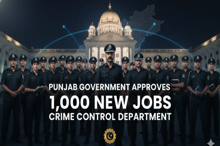 Punjab Government Approves 1,000 New Jobs in Crime Control Department (CCD) Crime Control Department jobs