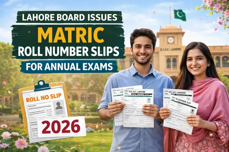 Lahore Board Matric roll number slips
