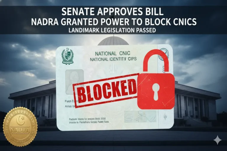 Senate Approves Bill Granting NADRA Power to Block CNICs NADRA to block CNICs