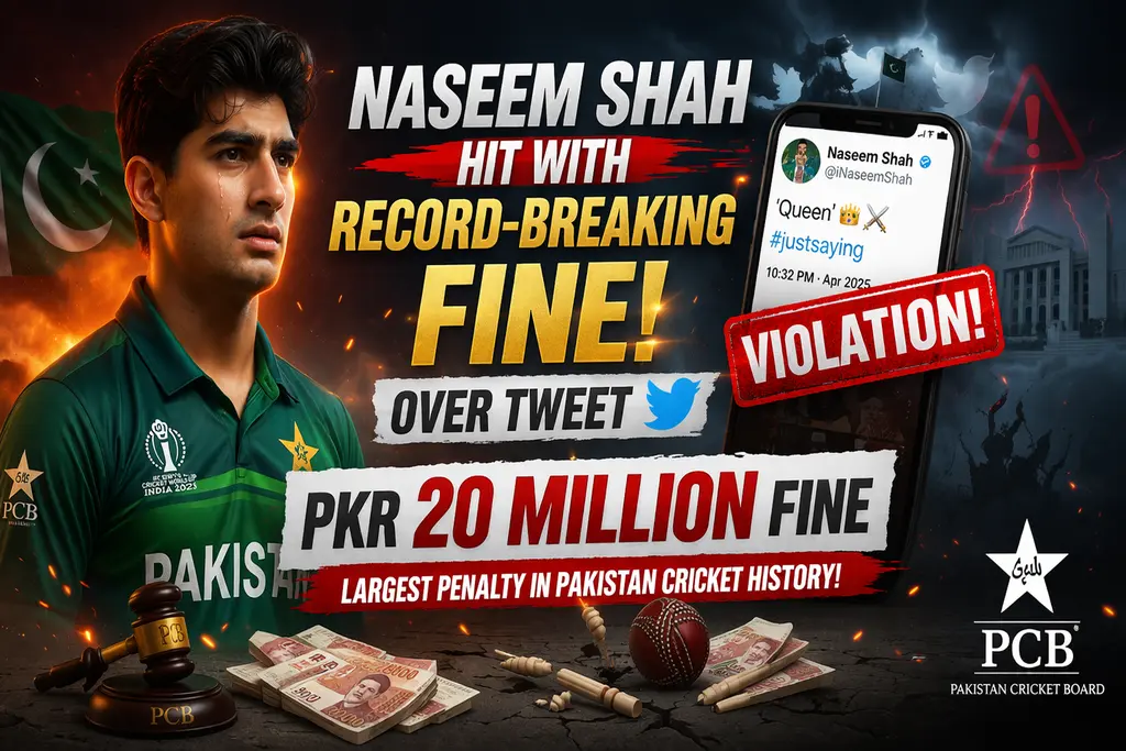 Naseem Shah Hit With Record-Breaking Fine Over Tweet Naseem Shah PCB fine