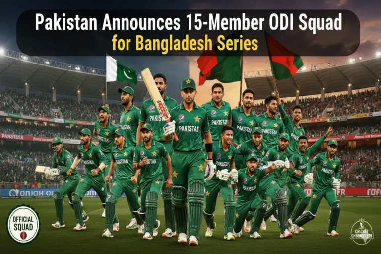 Pakistan Announces 15-Member ODI Squad for Bangladesh Series Pakistan ODI squad vs Bangladesh