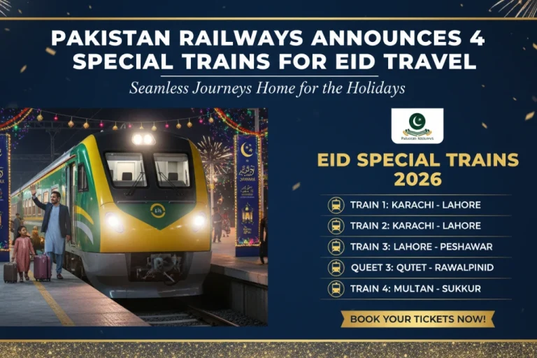 Pakistan Railways Announces 4 Special Trains for Eid Travel