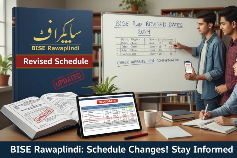 BISE Rawalpindi Revised Schedule New Dates for Postponed Matric Papers 2026