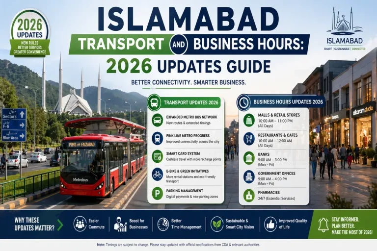 Islamabad Transport and Business Hours