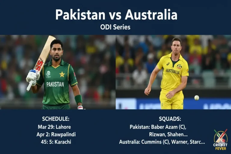 Pakistan vs Australia ODI Series Schedule, Squads & Venues