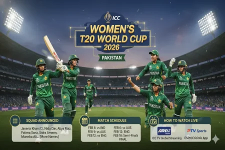 Women’s T20 World Cup 2026: Pakistan Squad Announced, Match Schedule, and How to Watch Live Women’s T20 World Cup 2026