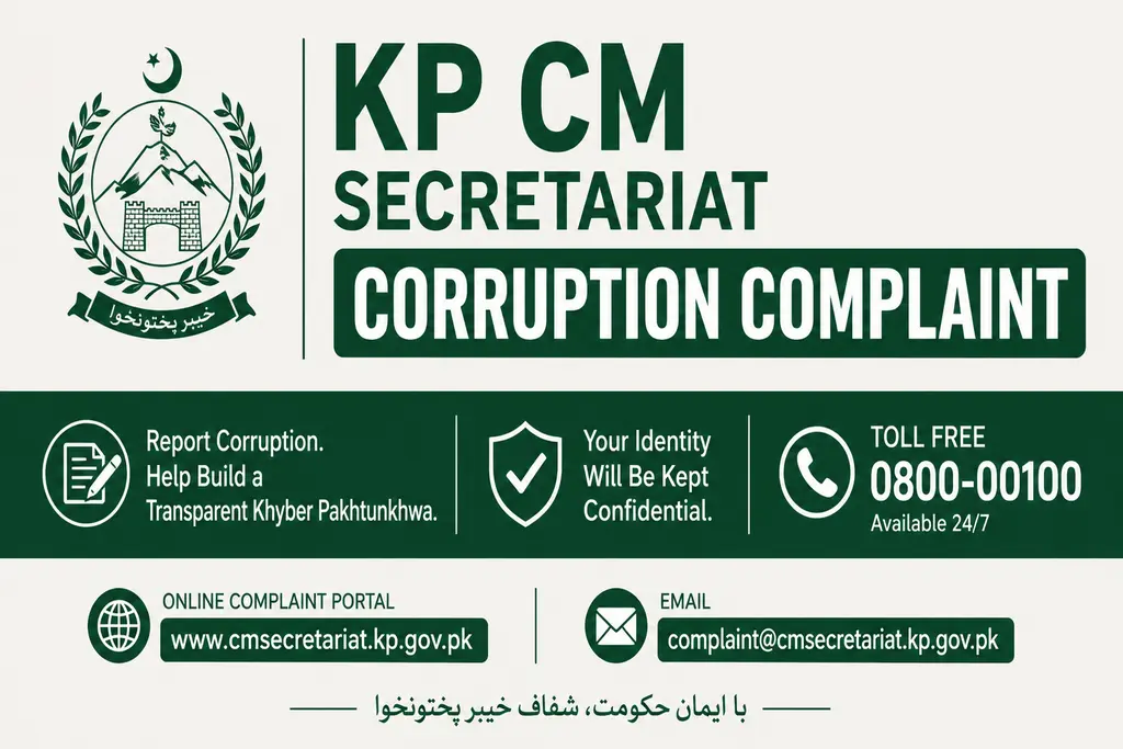 How to File Corruption Complaints Directly with KP CM Secretariat? New Helpline Launched KP CM Secretariat Corruption Complaint