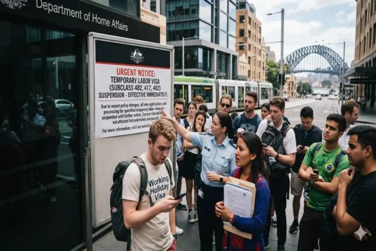 Australia Suspends Temporary Labour Visa Applications from 24 Countries to Curb Net Migration Australia Temporary Labor Visa Suspension