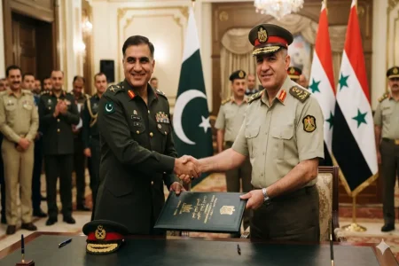 Pakistan Army Chief Asim Munir Meets Syrian FM Al-Shaibani to Boost Defence Ties Pakistan-Syria Defence Cooperation