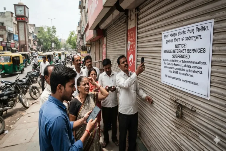 Authorities Mandate 24-Hour India Mobile Internet Suspension Block in Capital India Mobile Internet Suspension Block