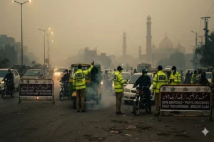Lahore Police Issue 10,000 Smog Challans, Mall Road Signal-Free Project Lahore Smog Traffic Crackdown