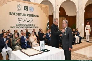 President Confers Nishan-e-Imtiaz on UN Secretary General António Guterres UN Secretary General Nishan e Imtiaz Pakistan